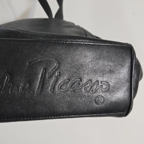 Paloma Picasso Black Shoulder Bag with Gold Logo - Picture 9 of 16